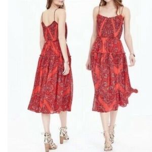 Paisley Strappy Midi Dress